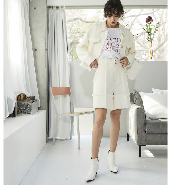 Soffitto「ツィードショー丈パンツ」|その他|オフホワイト