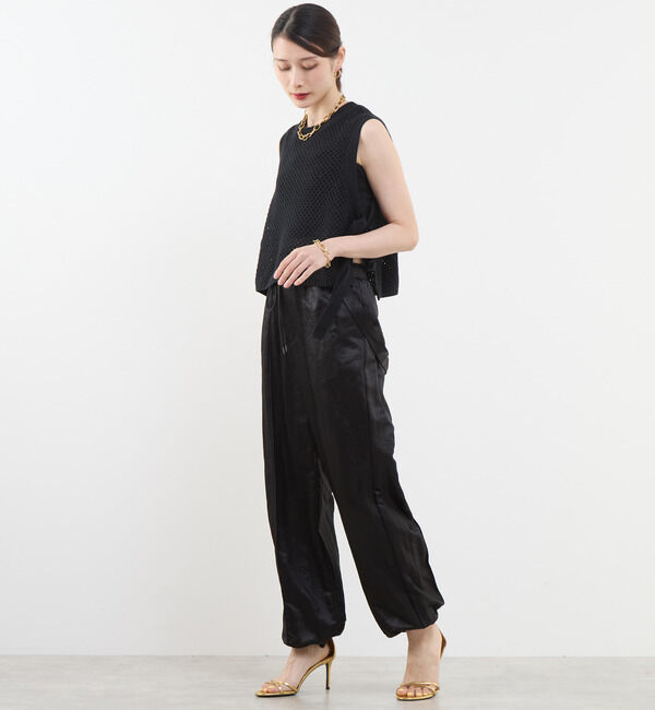 Soffitto「サスペンダー付きレザー調コーティングパンツ」|その他|