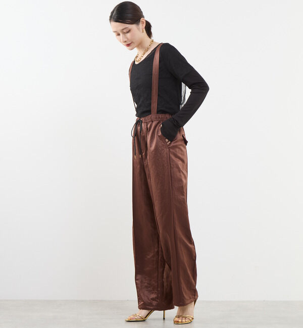 Soffitto「サスペンダー付きレザー調コーティングパンツ」|その他|