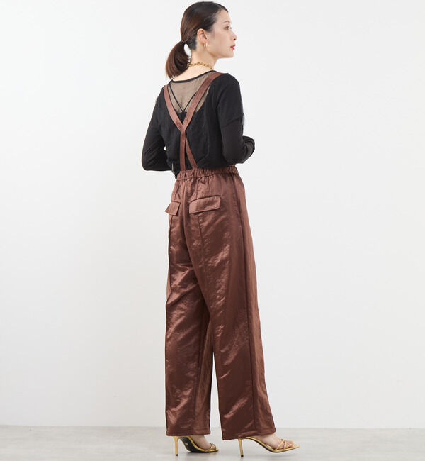 Soffitto「サスペンダー付きレザー調コーティングパンツ」|その他|