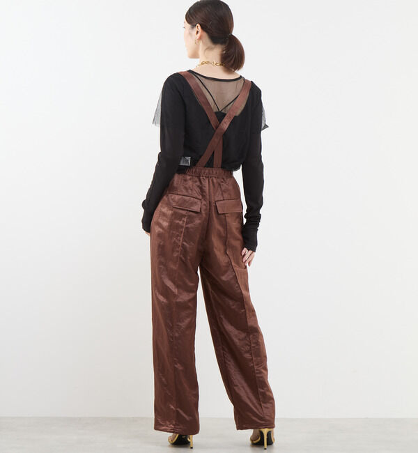 Soffitto「サスペンダー付きレザー調コーティングパンツ」|その他|
