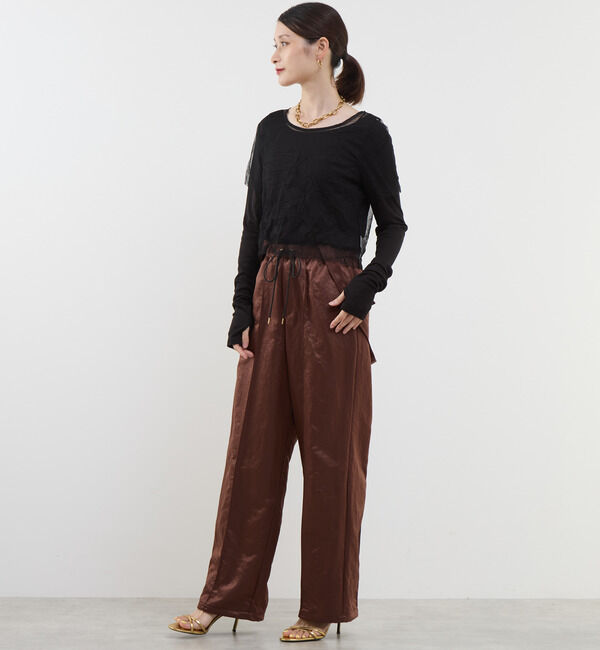 Soffitto「サスペンダー付きレザー調コーティングパンツ」|その他|