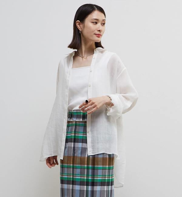 Soffitto「テンセル麻シアービックシルエットシャツ」|シャツ・ブラウス|ホワイト