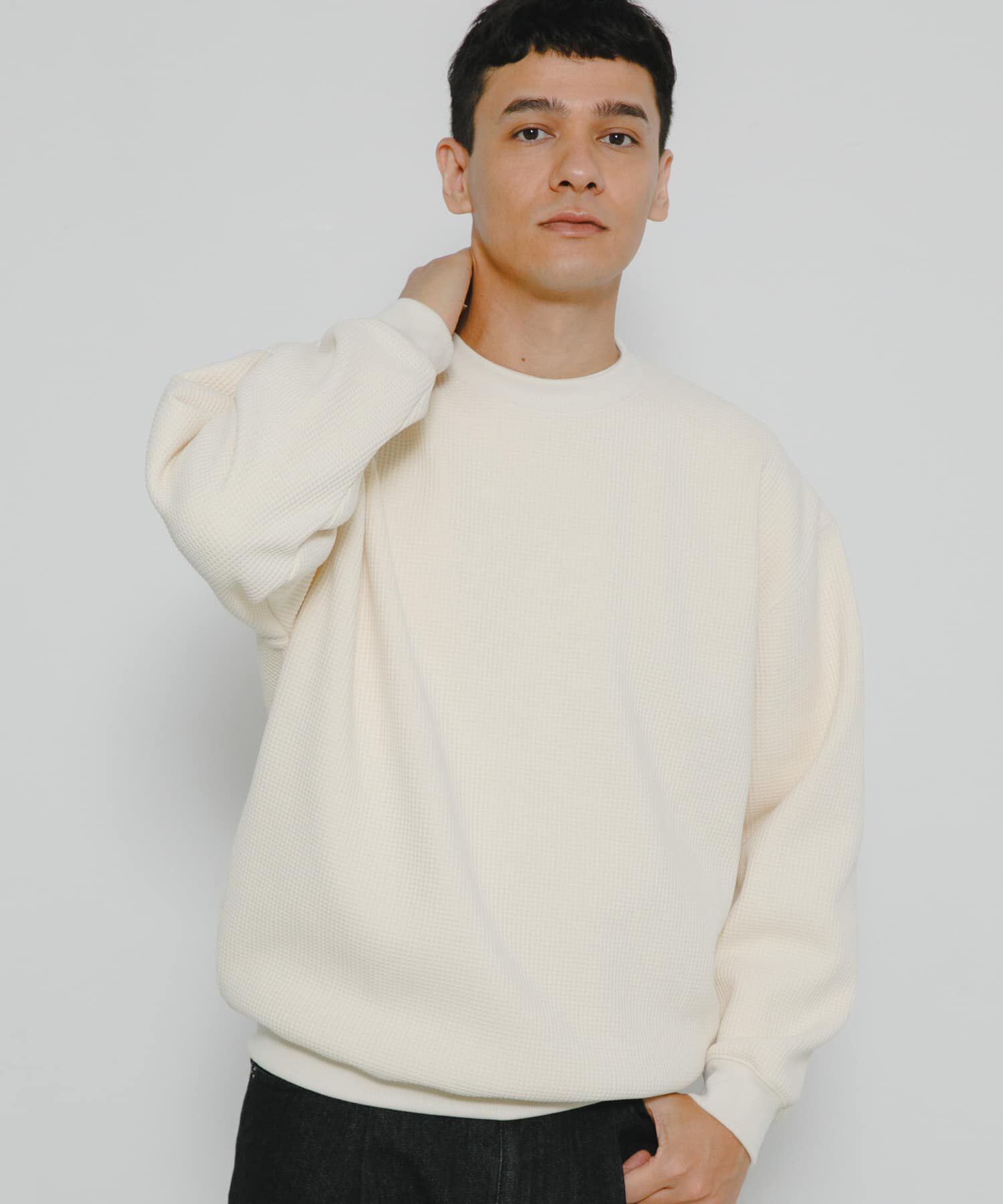 Sonny Label 「裏起毛ワッフルリラックスフィットプルオーバー」|Tシャツ・カットソー|オフホワイト