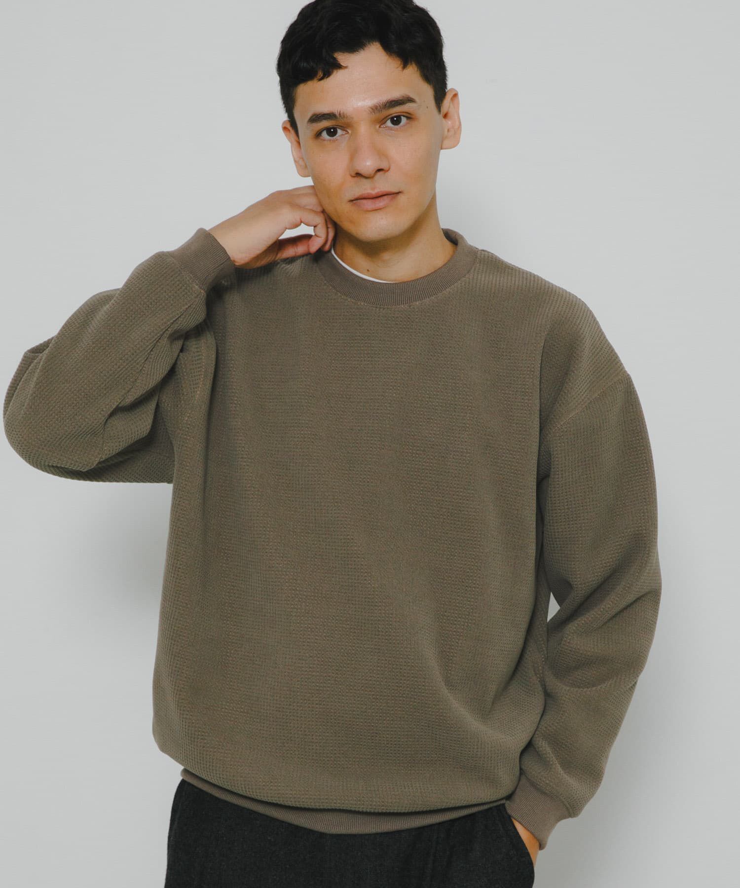 Sonny Label 「裏起毛ワッフルリラックスフィットプルオーバー」|Tシャツ・カットソー|