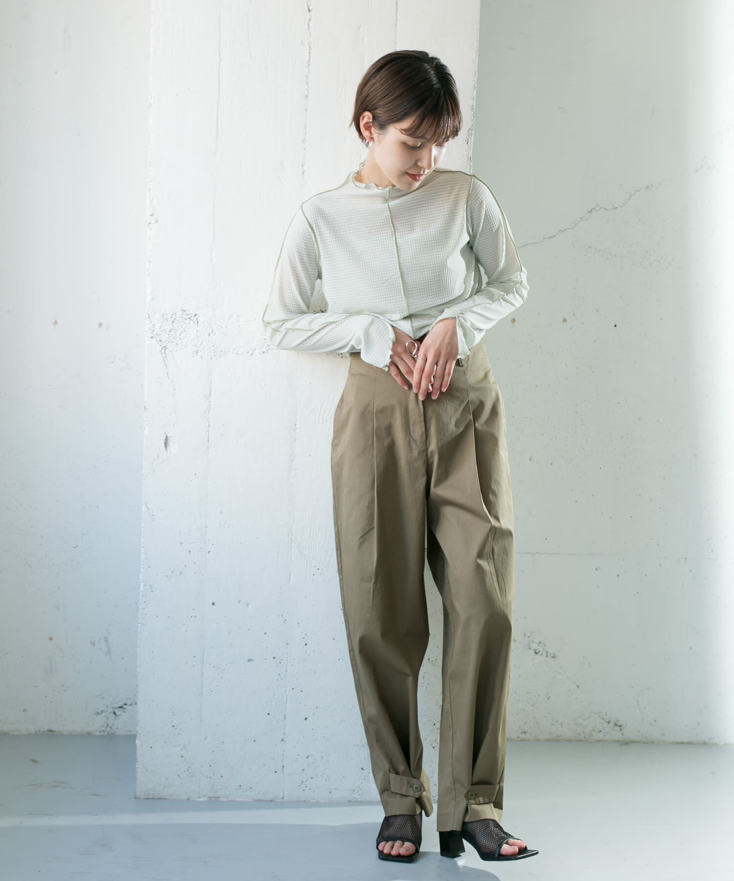  「ヘムボタンデザインパンツ」|その他|