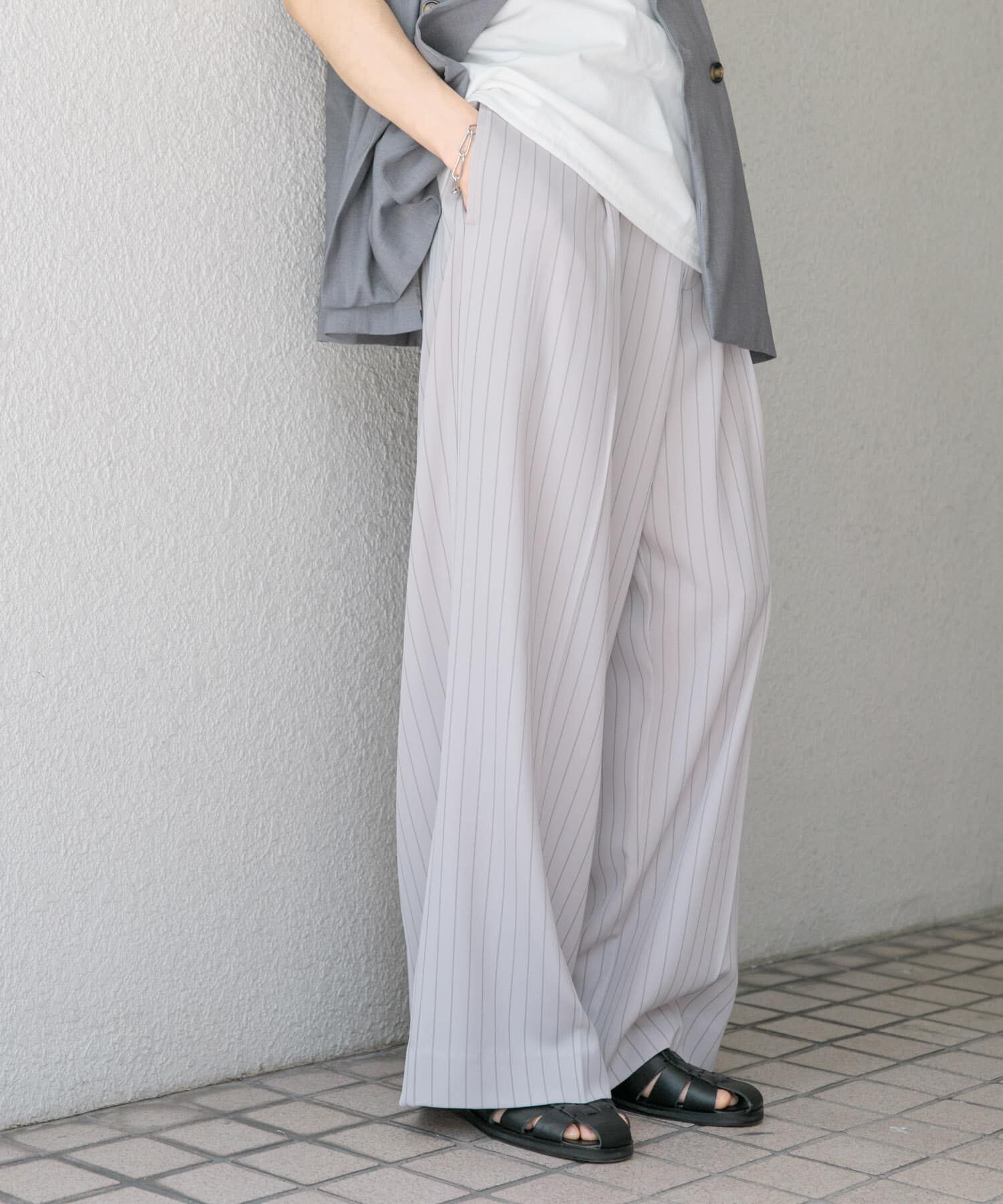 SENSE OF PLACE by URBAN RESEARCH「ワンタックピンストライプワイドスラックス」|その他|