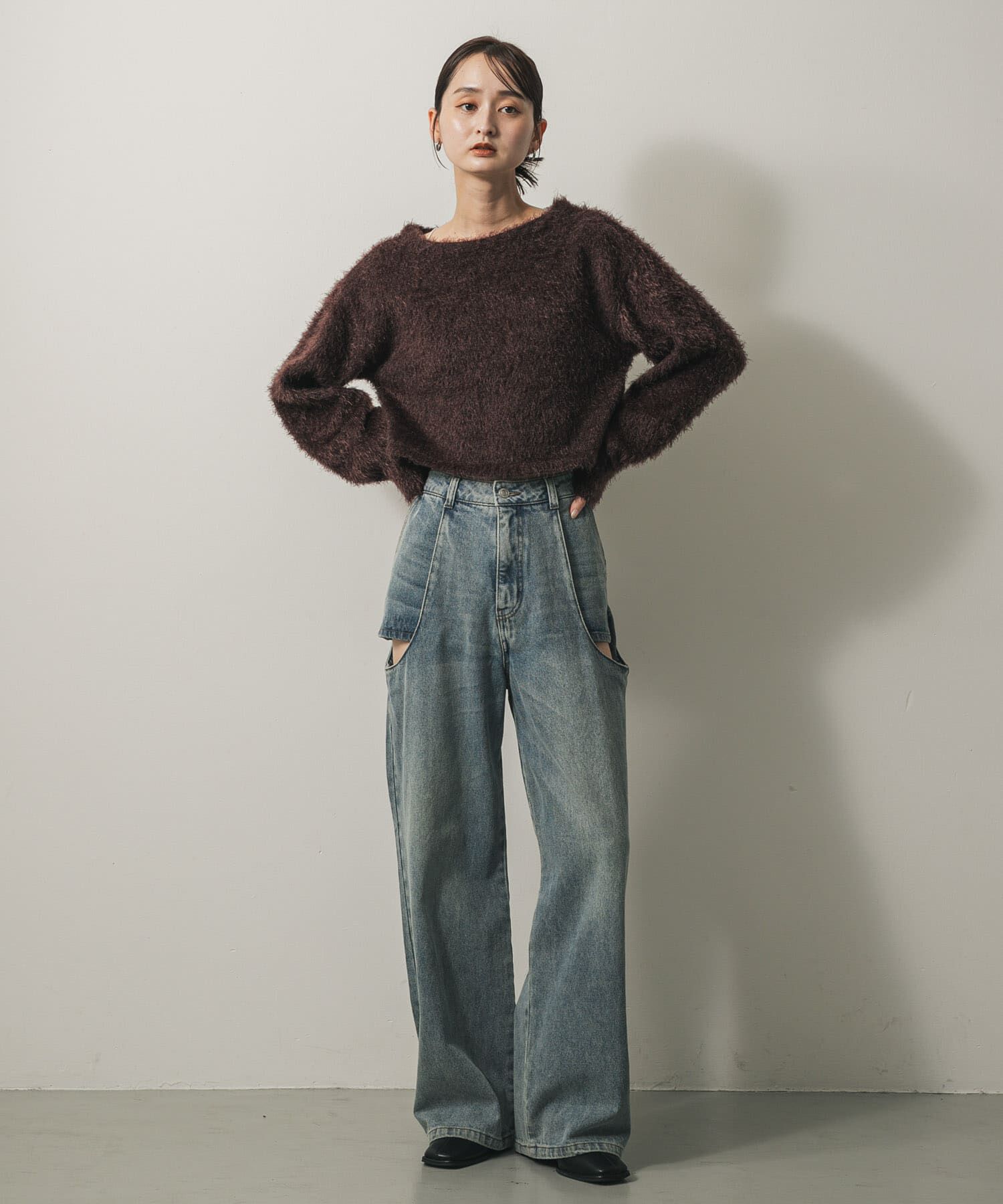 SENSE OF PLACE by URBAN RESEARCH「クロップドシャギーセーター」|ニット・セーター|