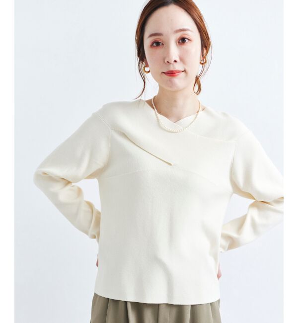le.coeur blanc「クロスデザインニットプルオーバー」|ニット・セーター|