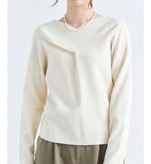 le.coeur blanc「クロスデザインニットプルオーバー」|ニット・セーター|