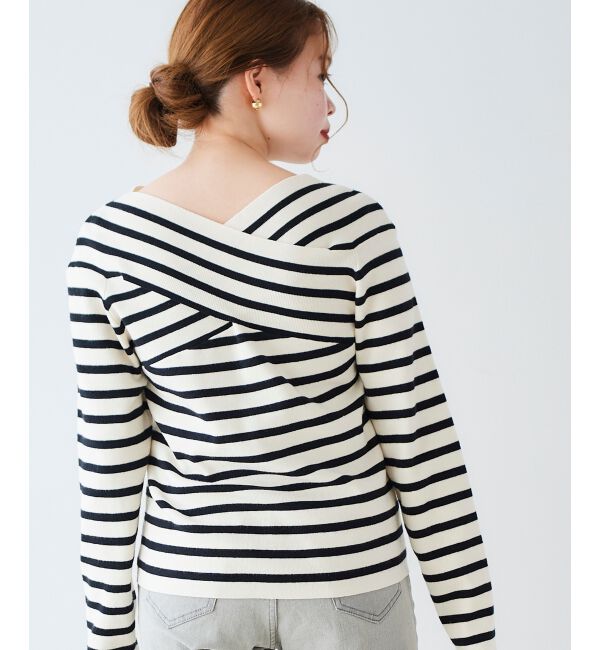 le.coeur blanc「クロスデザインニットプルオーバー」|ニット・セーター|