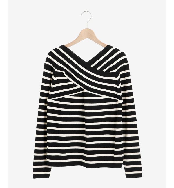 le.coeur blanc「クロスデザインニットプルオーバー」|ニット・セーター|