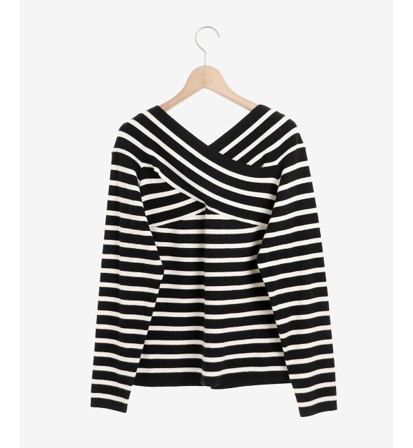 le.coeur blanc「クロスデザインニットプルオーバー」|ニット・セーター|