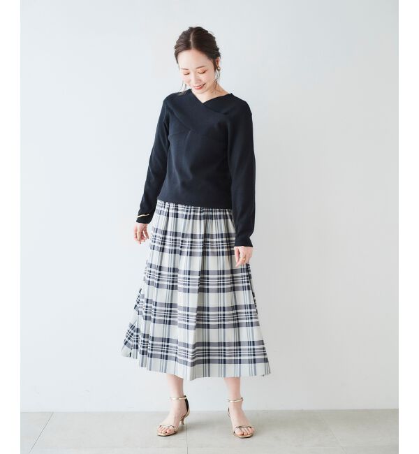 le.coeur blanc「クロスデザインニットプルオーバー」|ニット・セーター|