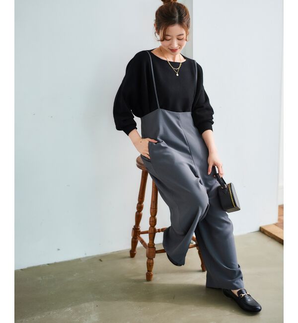 le.coeur blanc「《WEB限定アイテム》ハイウエストワイドキャミサロペット」|その他|