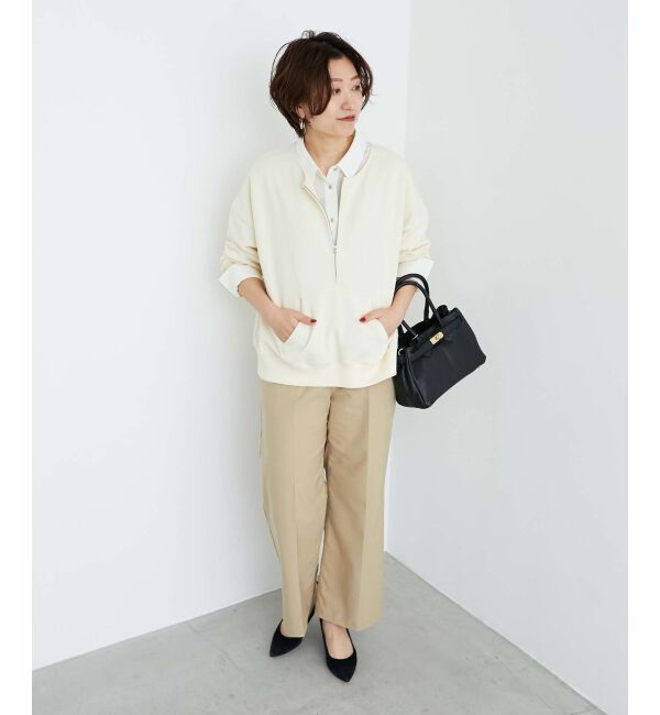  「ハーフジップノーカラースウェット」|スウェット・ジャージ|