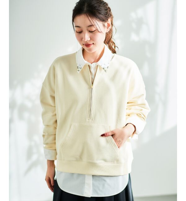  「ハーフジップノーカラースウェット」|スウェット・ジャージ|