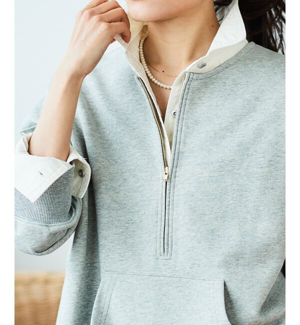  「ハーフジップノーカラースウェット」|スウェット・ジャージ|