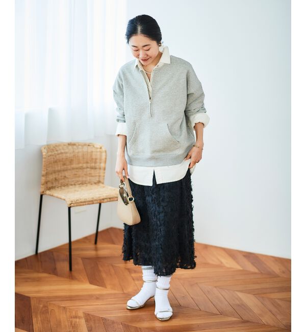  「ハーフジップノーカラースウェット」|スウェット・ジャージ|