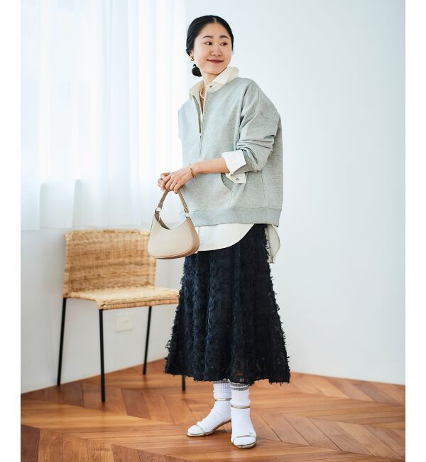  「ハーフジップノーカラースウェット」|スウェット・ジャージ|