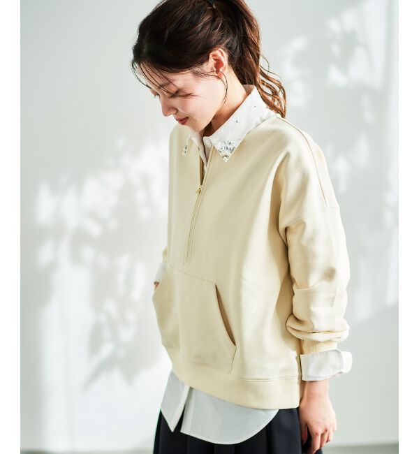  「ハーフジップノーカラースウェット」|スウェット・ジャージ|