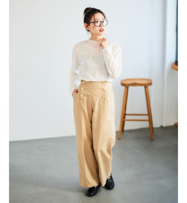 le.coeur blanc「《スタイルアップ効果抜群》ツイルストレッチマリンパンツ」|その他|