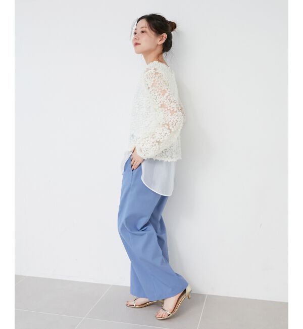 le.coeur blanc「《スタイルアップ効果抜群》ツイルストレッチマリンパンツ」|その他|