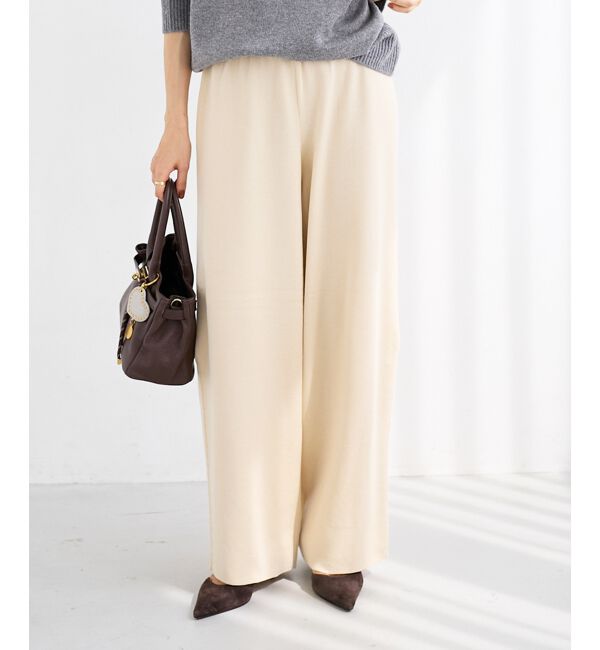  「《WEB限定アイテム》スムースニットイージーパンツ」|その他|アイボリー