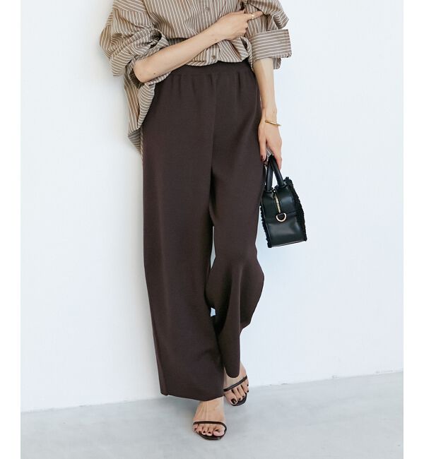  「《WEB限定アイテム》スムースニットイージーパンツ」|その他|ブラウン