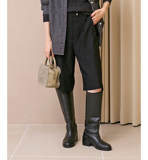  「タックデザインハーフパンツ」|その他|ブラック