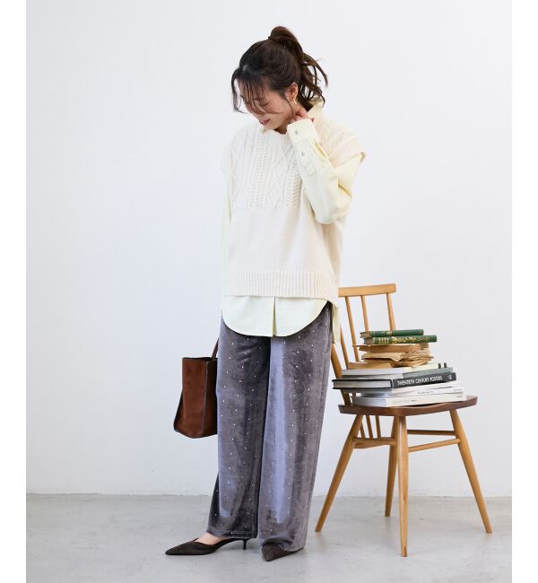  「《WEB限定アイテム》グリッタードットベロアイージーパンツ」|その他|