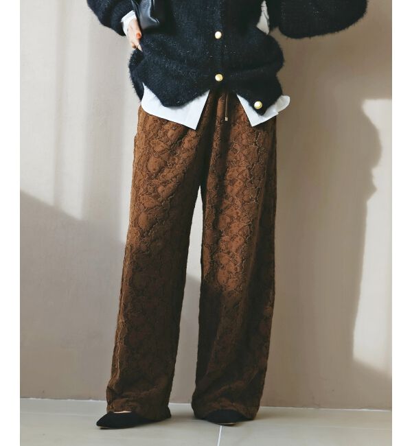  「《WEB限定アイテム》起毛レースイージーパンツ」|その他|ブラウン