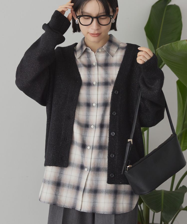 AMERICAN HOLIC「Vネックラメニットカーディガン」|カーディガン|