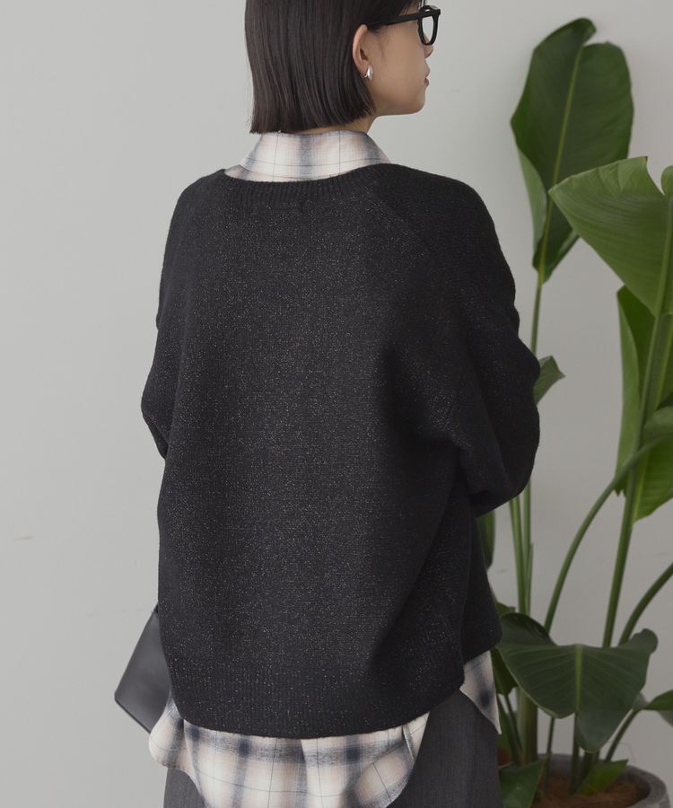 AMERICAN HOLIC「Vネックラメニットカーディガン」|カーディガン|