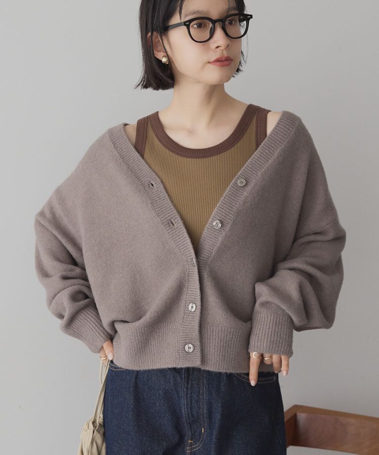 AMERICAN HOLIC「Vネックラメニットカーディガン」|カーディガン|