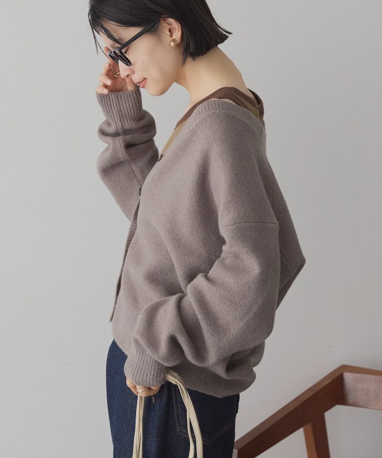 AMERICAN HOLIC「Vネックラメニットカーディガン」|カーディガン|