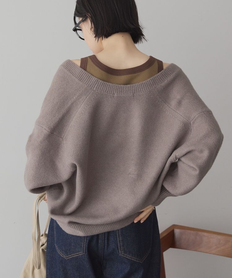 AMERICAN HOLIC「Vネックラメニットカーディガン」|カーディガン|