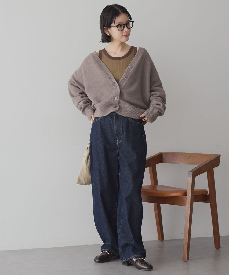 AMERICAN HOLIC「Vネックラメニットカーディガン」|カーディガン|