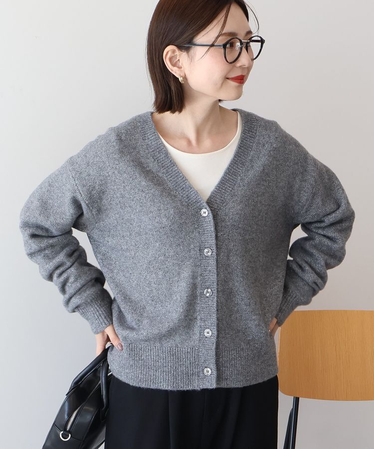 AMERICAN HOLIC「Vネックラメニットカーディガン」|カーディガン|