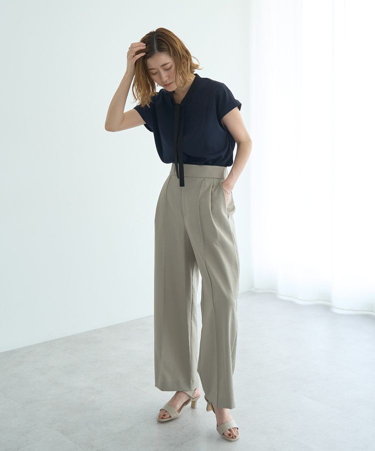 YECCA VECCA「リネンライクシャイニーツイルパンツ」|その他|