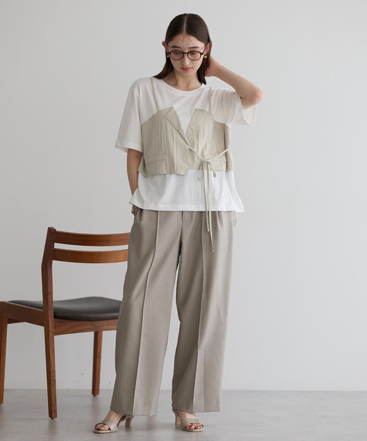 YECCA VECCA「リネンライクシャイニーツイルパンツ」|その他|