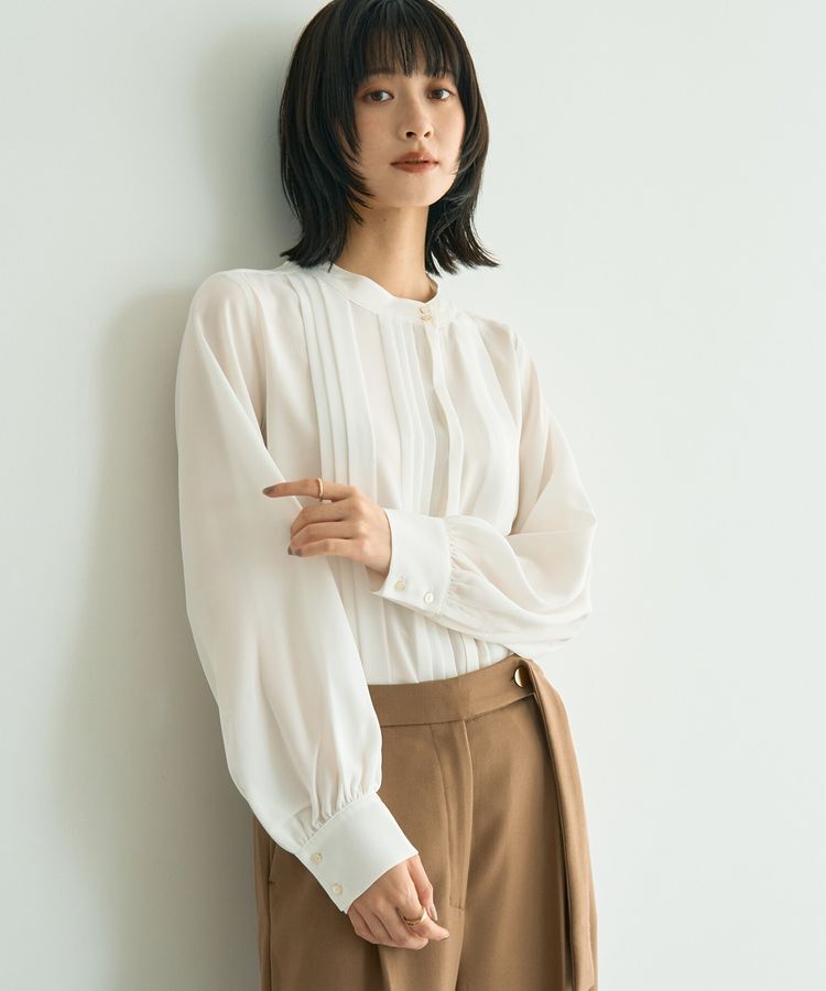 YECCA VECCA「タックデザインブラウス」|シャツ・ブラウス|Off White
