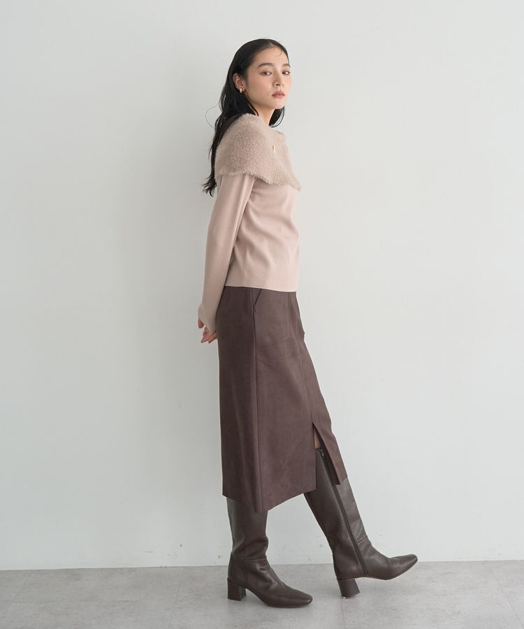 YECCA VECCA「ファーMIXオフショルニット」|ニット・セーター|