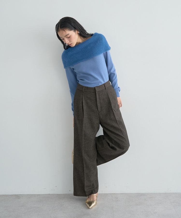 YECCA VECCA「ファーMIXオフショルニット」|ニット・セーター|