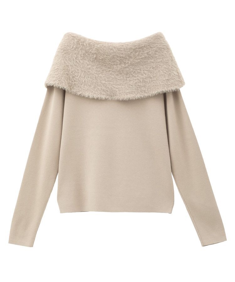 YECCA VECCA「ファーMIXオフショルニット」|ニット・セーター|