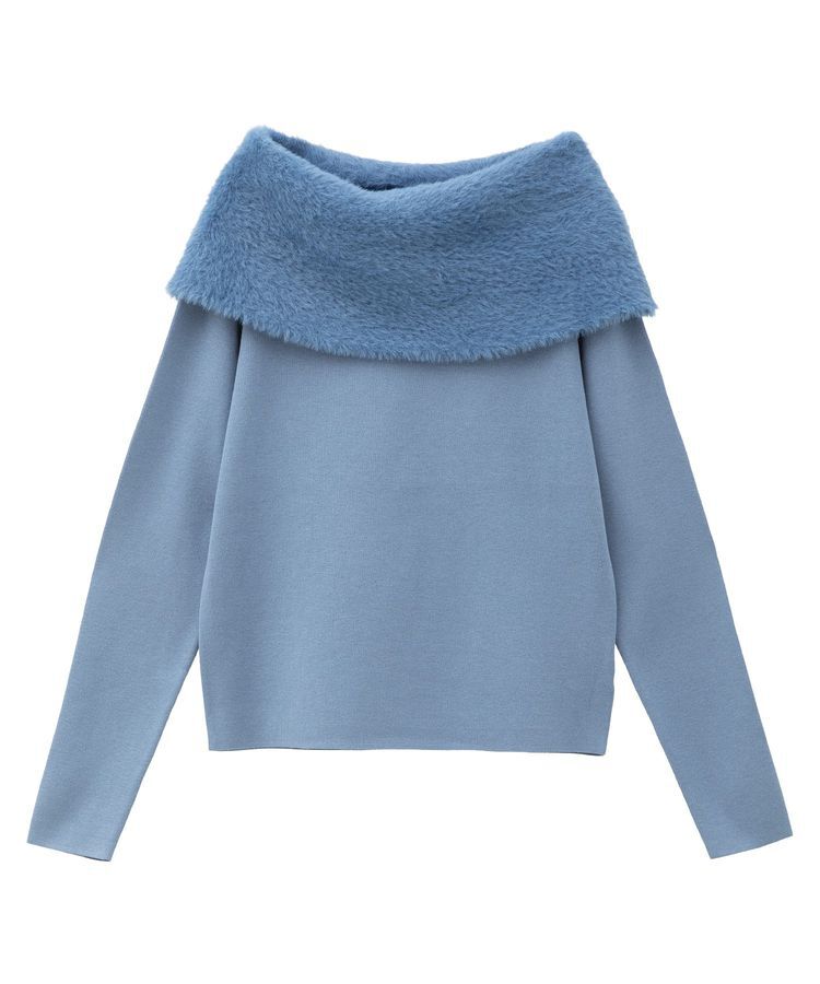 YECCA VECCA「ファーMIXオフショルニット」|ニット・セーター|