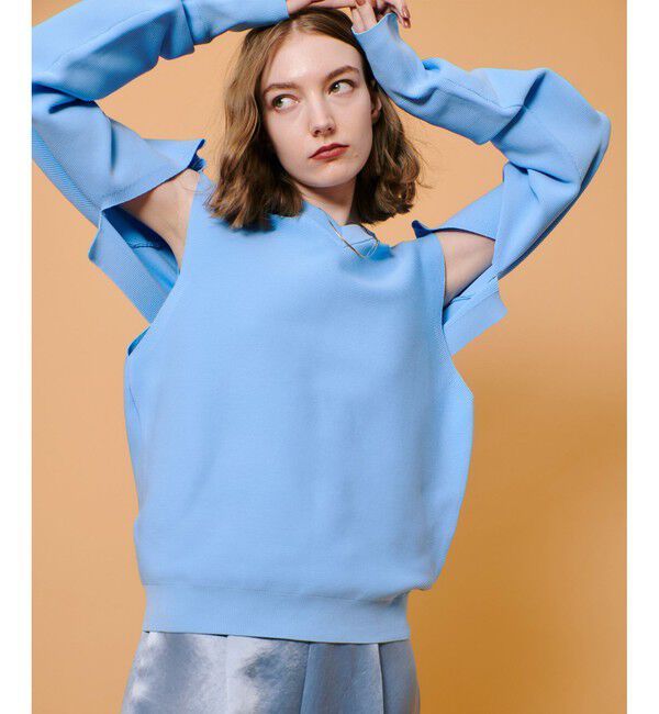 allureville「スラッシュアーム2WAY プルオーバー」|ニット・セーター|