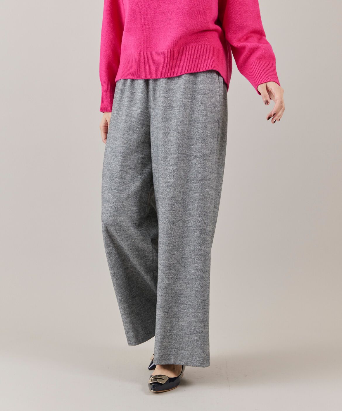 7-IDconcept.「《大きいサイズ》ドロストストレートワイドパンツ」|その他|グレー1