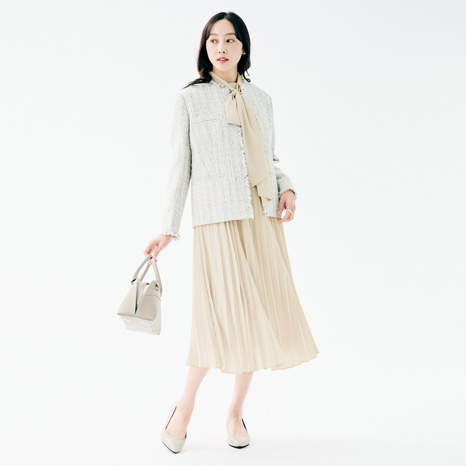 UNTITLED「【セレモニー/フォーマル/洗える】ボウタイ プリーツワンピース」|ワンピース|