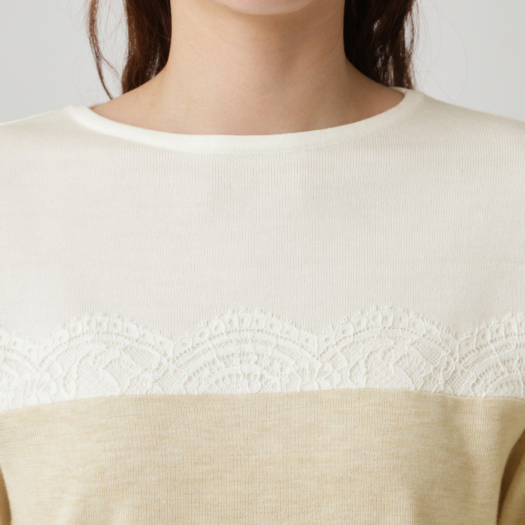 COUP DE CHANCE「【手洗い可】カラーブロック レースニット」|ニット・セーター|